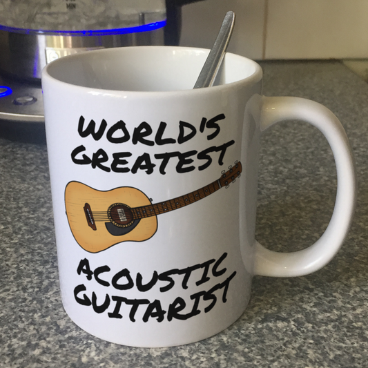 Acoustic Guitar Mug - World's Greatest Acoustic Guitarist - Guitar Teacher Gift