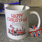 Steam Train Christmas Mug - American Steam Locomotive Gift - Xmas Gift For Boy