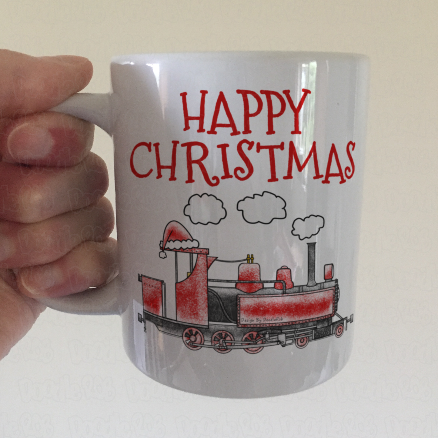 Steam Train Christmas Mug - American Steam Locomotive Gift - Xmas Gift For Boy