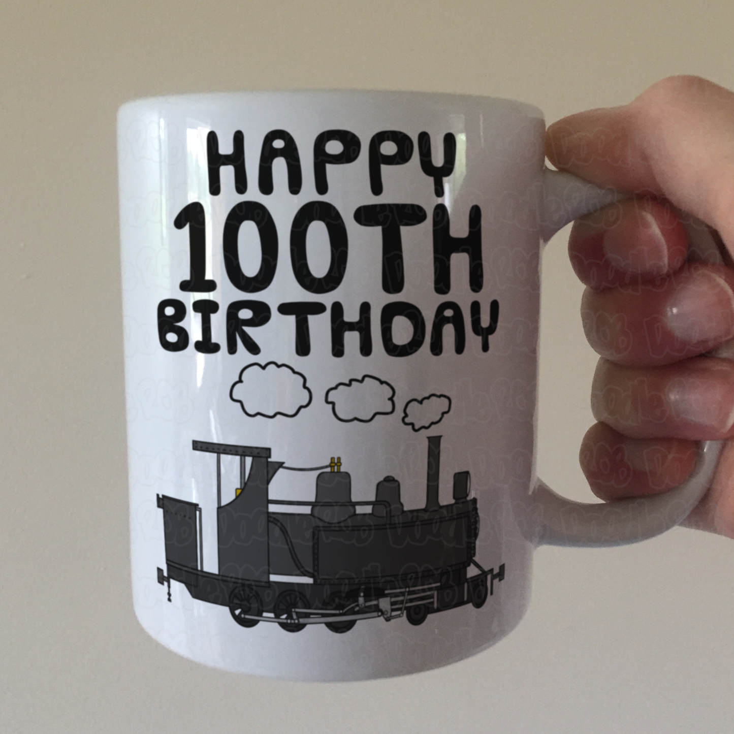100th Birthday Steam Train Mug - Railway Enthusiast Mug - 100th Birthday Gift For Him