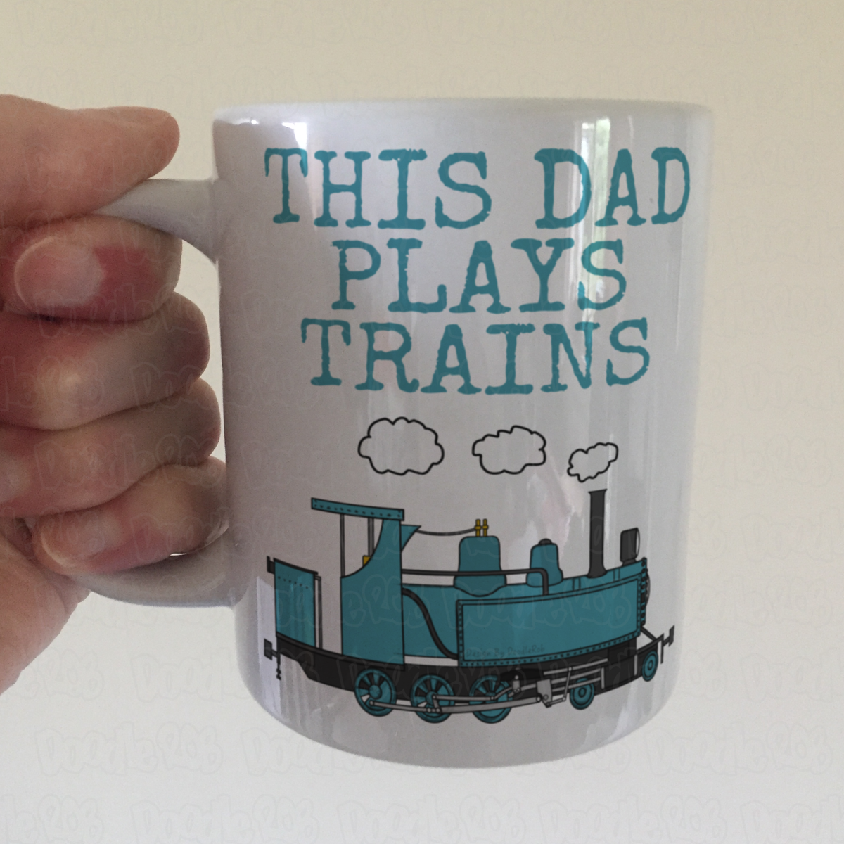 Steam Train Father's Day Mug - This Dad Plays Trains - Railway Enthusiast Gift