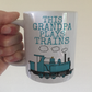 Steam Train Father's Day Mug - This Grandpa Plays Trains - Railway Enthusiast Gift
