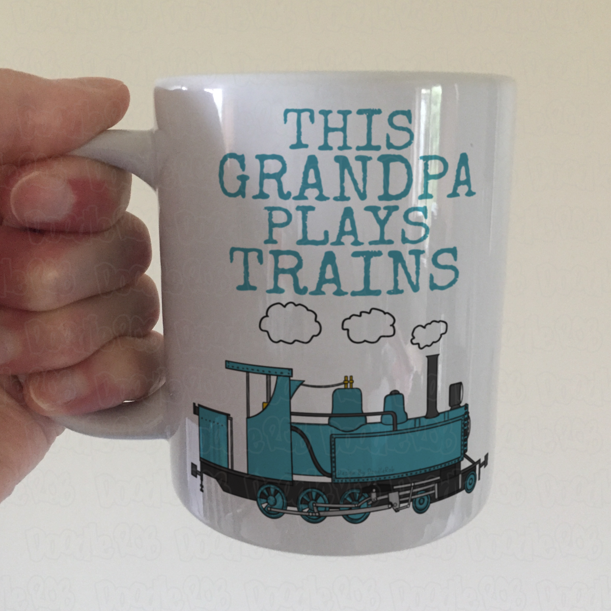 Steam Train Father's Day Mug - This Grandpa Plays Trains - Railway Enthusiast Gift