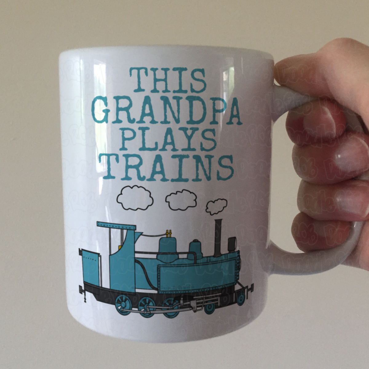 Steam Train Father's Day Mug - This Grandpa Plays Trains - Railway Enthusiast Gift