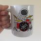 Funny Drummer Mug - Astronaut Playing Drums - Drum Teacher Gift