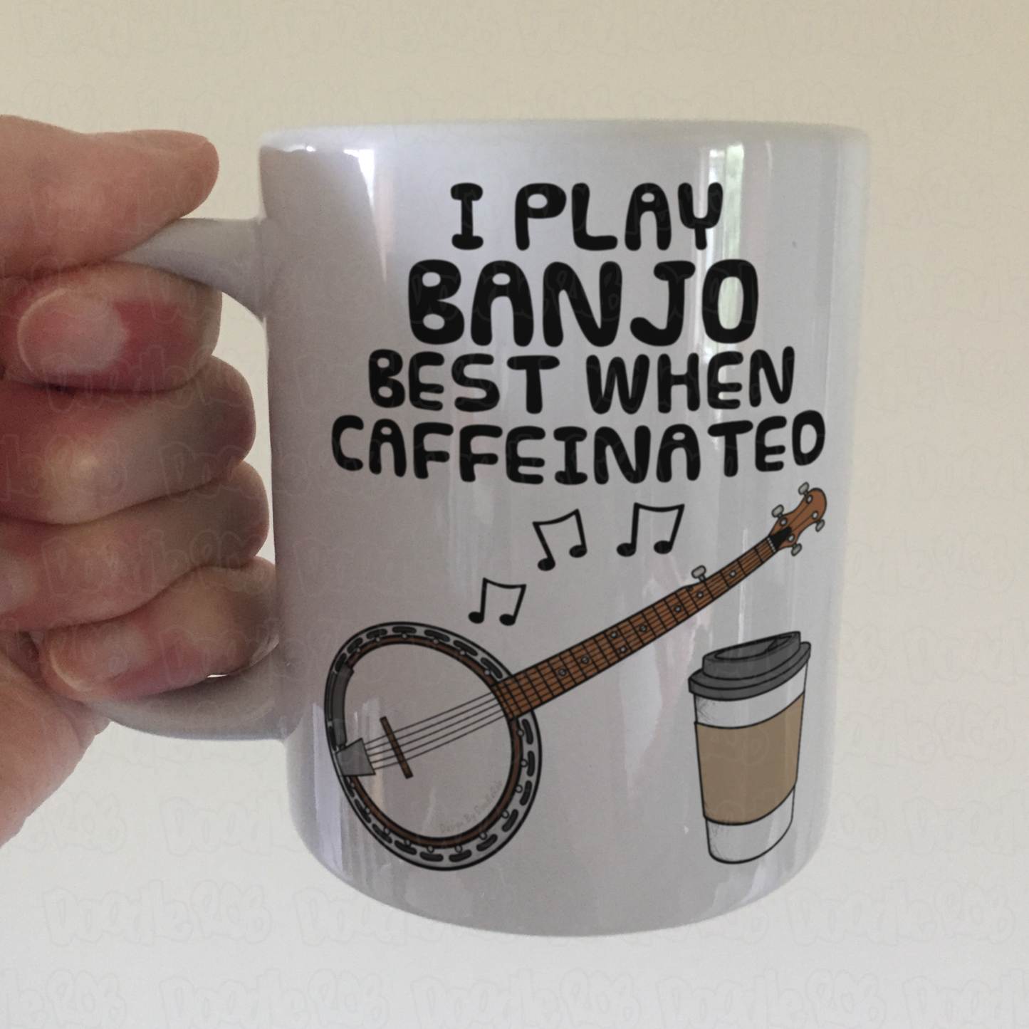 Banjo Coffee Mug - I Play Banjo Best When Caffeinated - Banjoist Folk Musician Gift