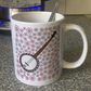 Banjo Floral Mug (Pink Flowers) - Female Banjoist - Folk Musician Gift For Girl