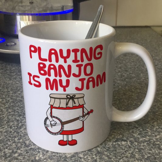 Funny Banjo Mug - Playing Banjo Is My Jam - Gift For Banjoist - Folk Musician Gift