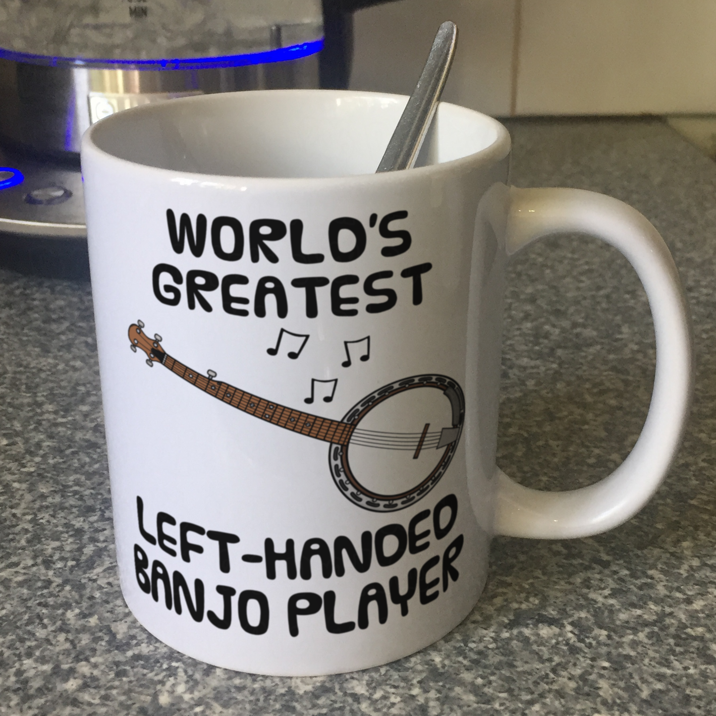 Left Handed Banjo Mug - World's Greatest Left-Handed Banjo Player - Funny Gift For Banjoist