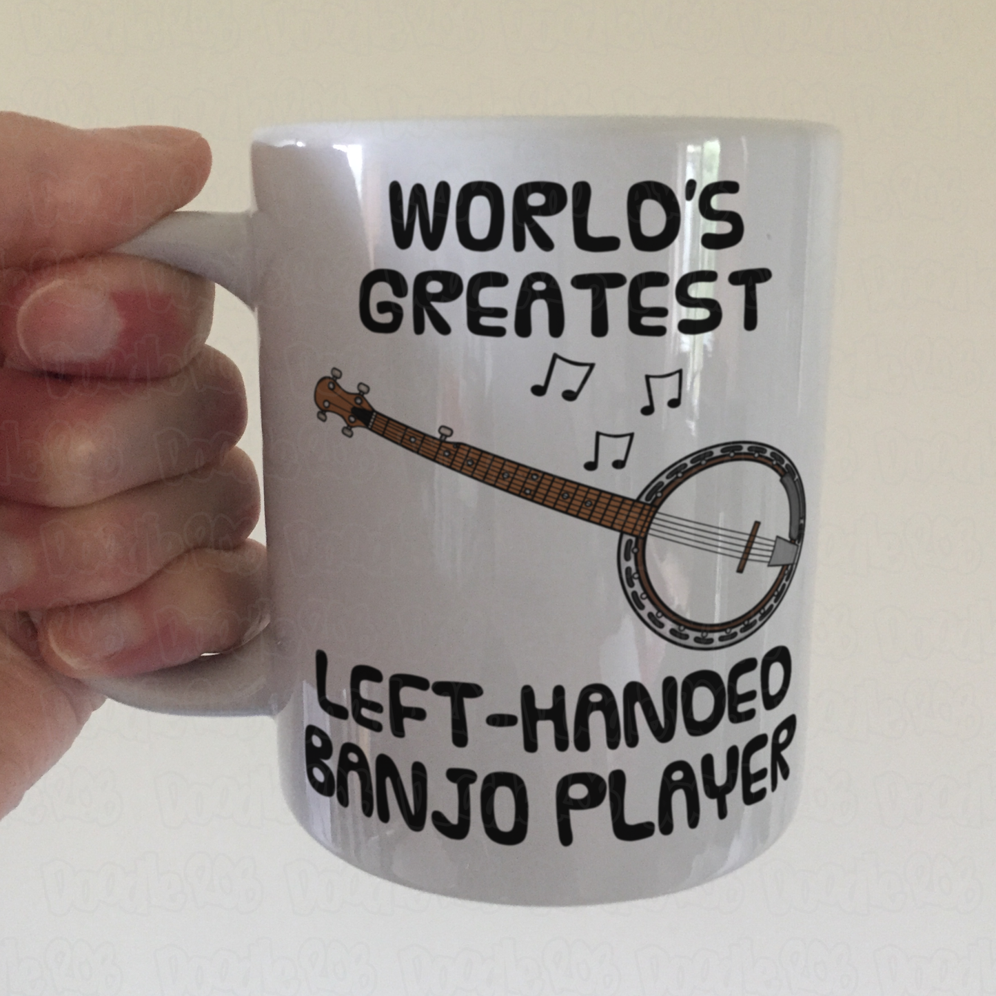 Left Handed Banjo Mug - World's Greatest Left-Handed Banjo Player - Funny Gift For Banjoist