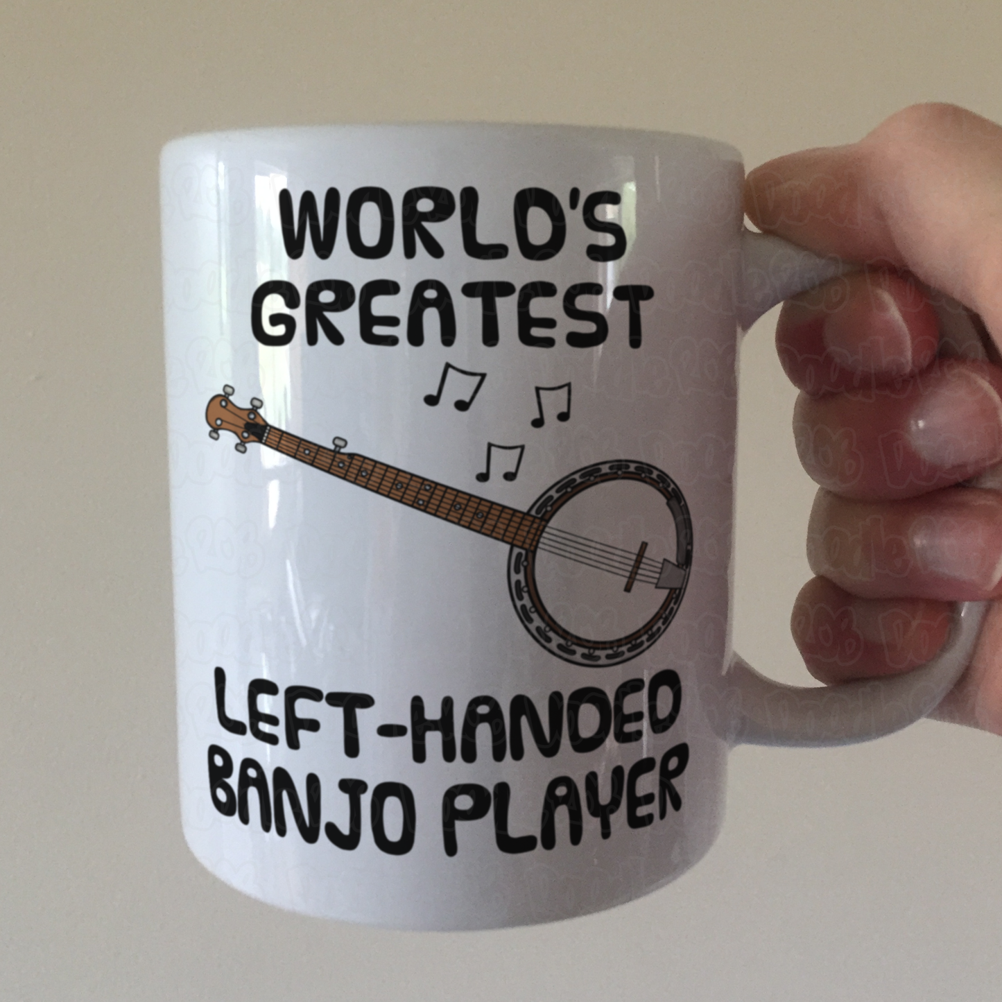 Left Handed Banjo Mug - World's Greatest Left-Handed Banjo Player - Funny Gift For Banjoist