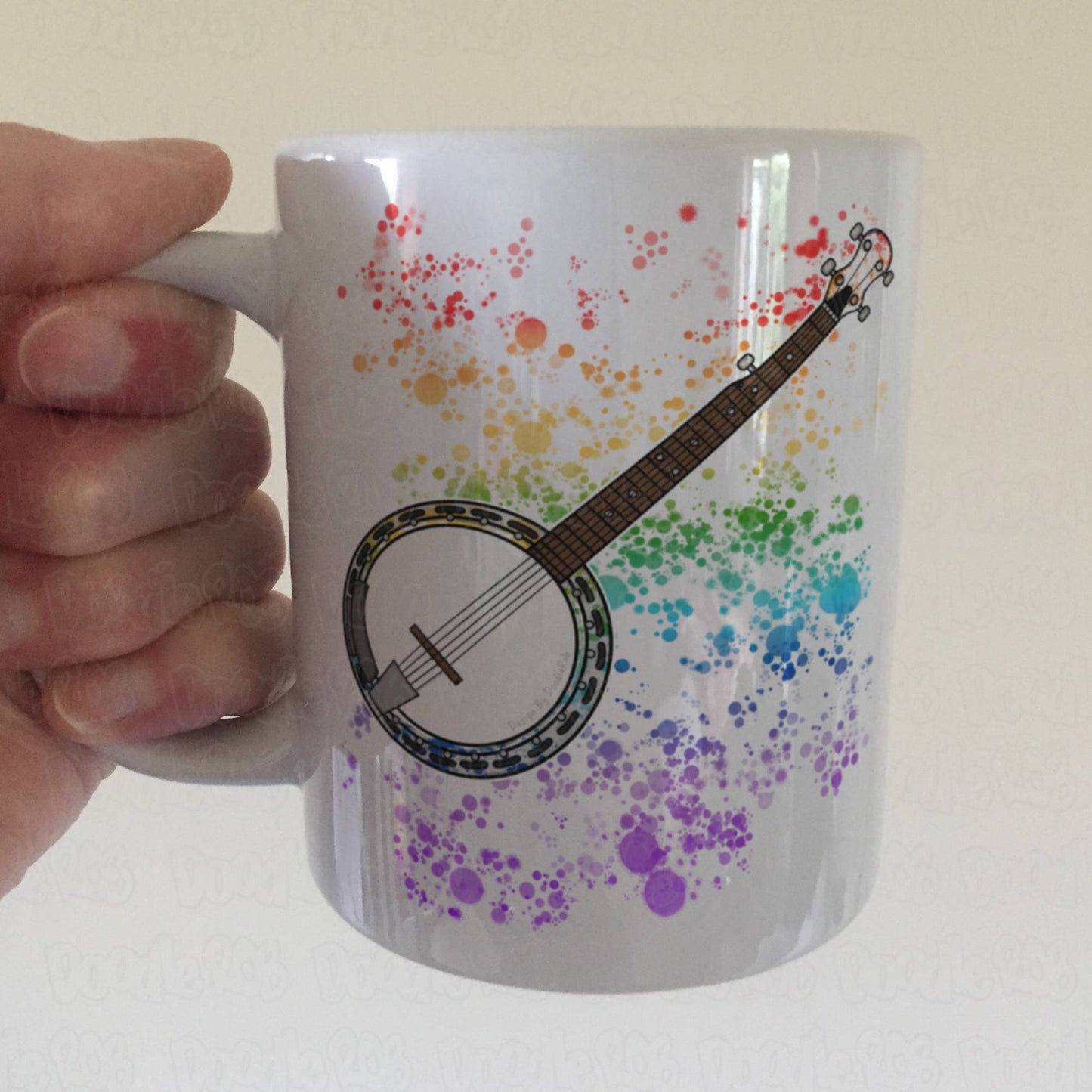 Banjo Rainbow Mug - Gift For Banjoist - Banjo Teacher Mug - Folk Musician Gift
