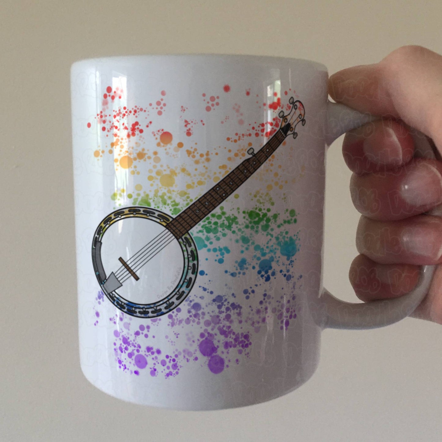 Banjo Rainbow Mug - Gift For Banjoist - Banjo Teacher Mug - Folk Musician Gift