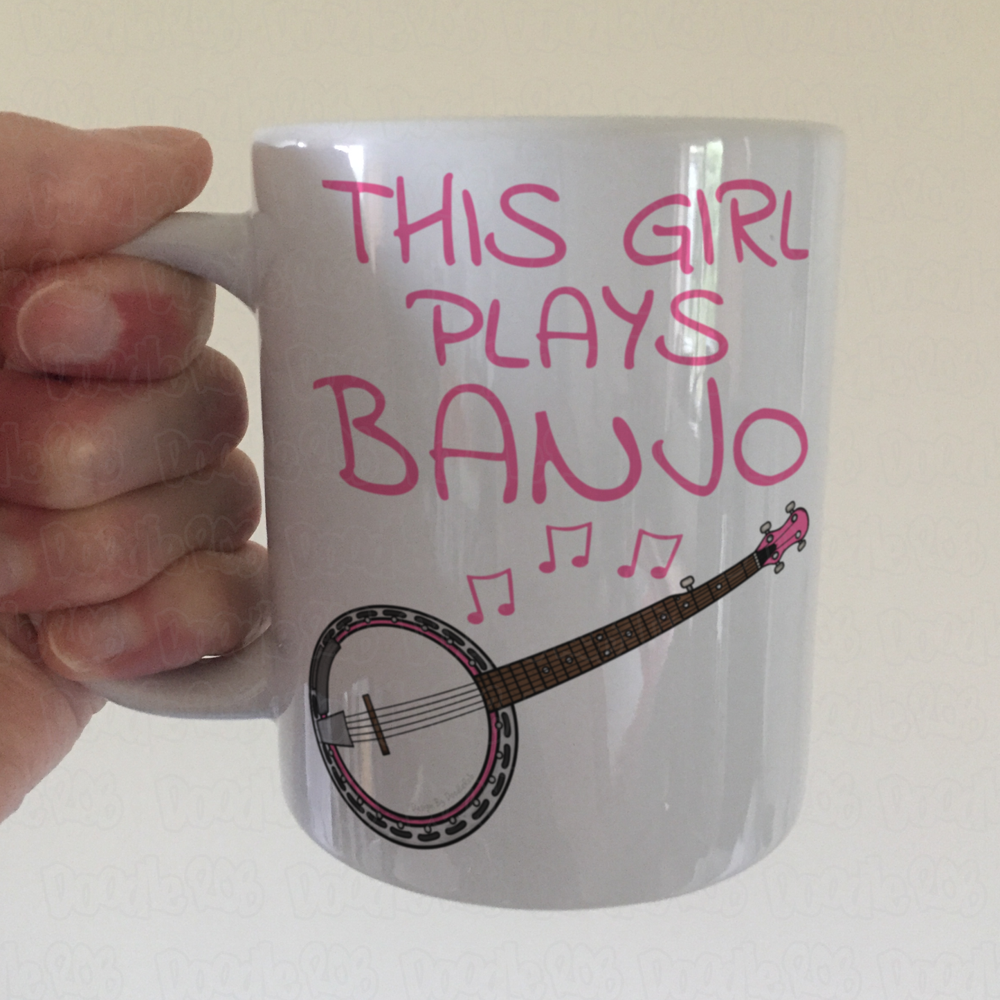 Pink Banjo Mug - This Girl Plays Banjo - Female Banjoist - Banjo Gift For Girl