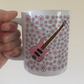 Bass Guitar Floral Mug (Pink Flowers) - Female Bassist - Musician Gift For Girl