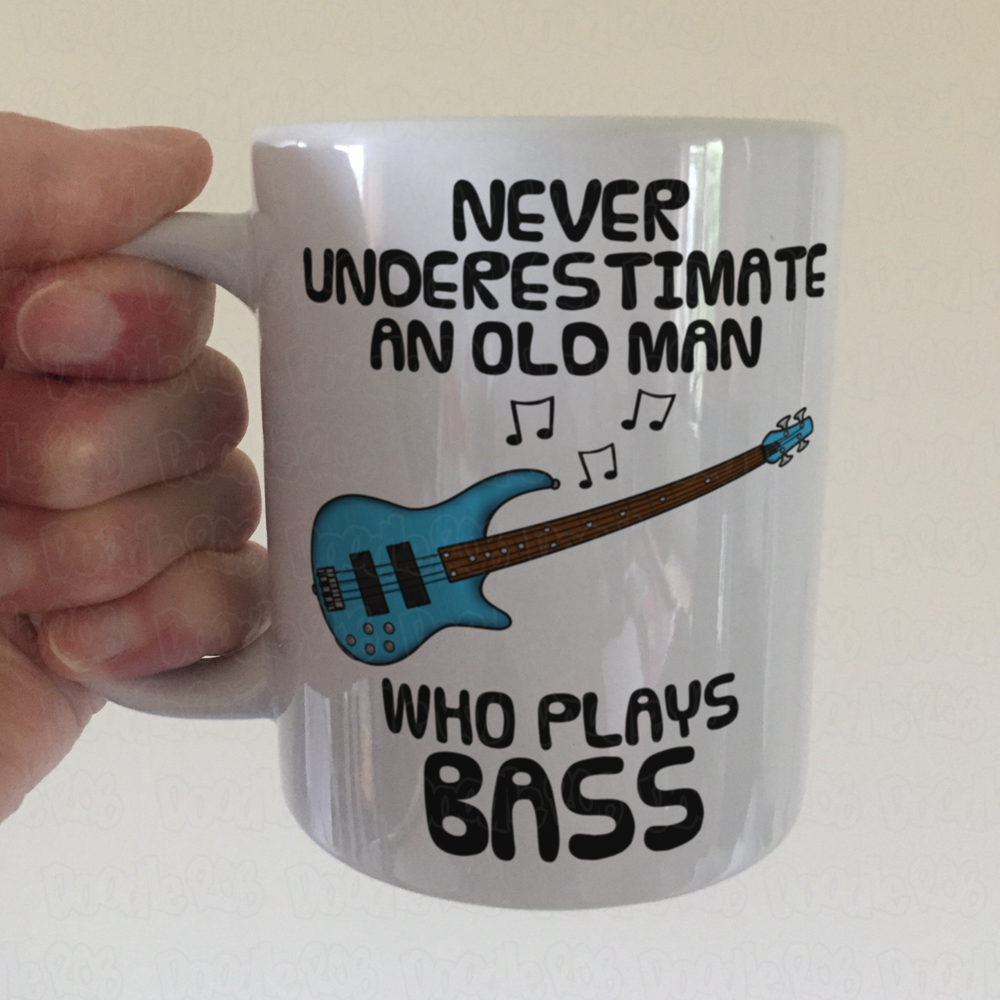 Funny Bass Guitar Mug - Never Underestimate An Old Man Who Plays Bass - Bassist Musician Gift For Him