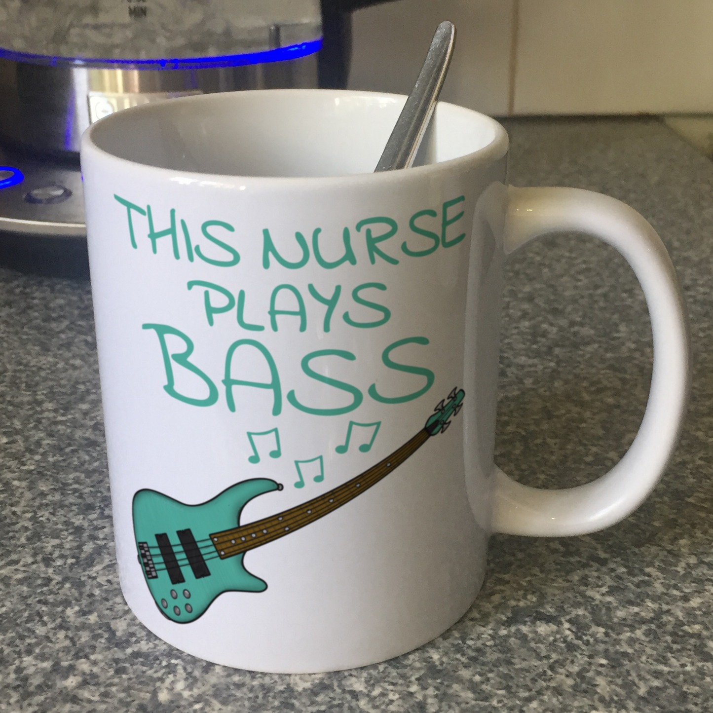 Nurse Bass Guitar Mug - This Nurse Plays Bass - Bassist Gift For Nurse