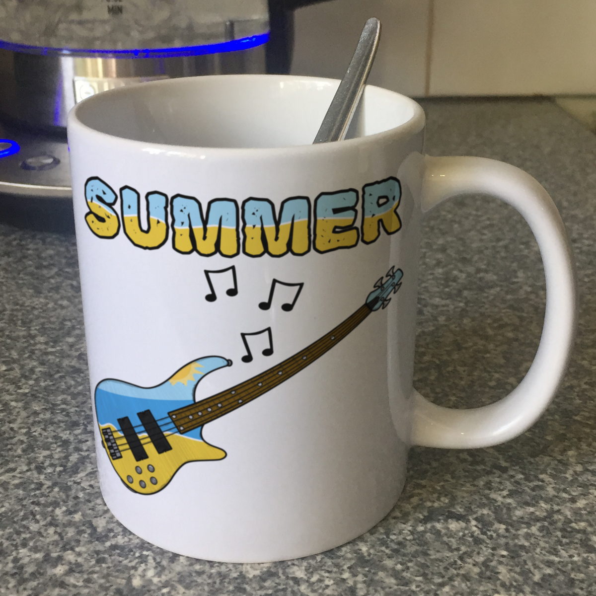 Bass Guitar Summer Mug - Bassist Gift - Summer Musician Mug