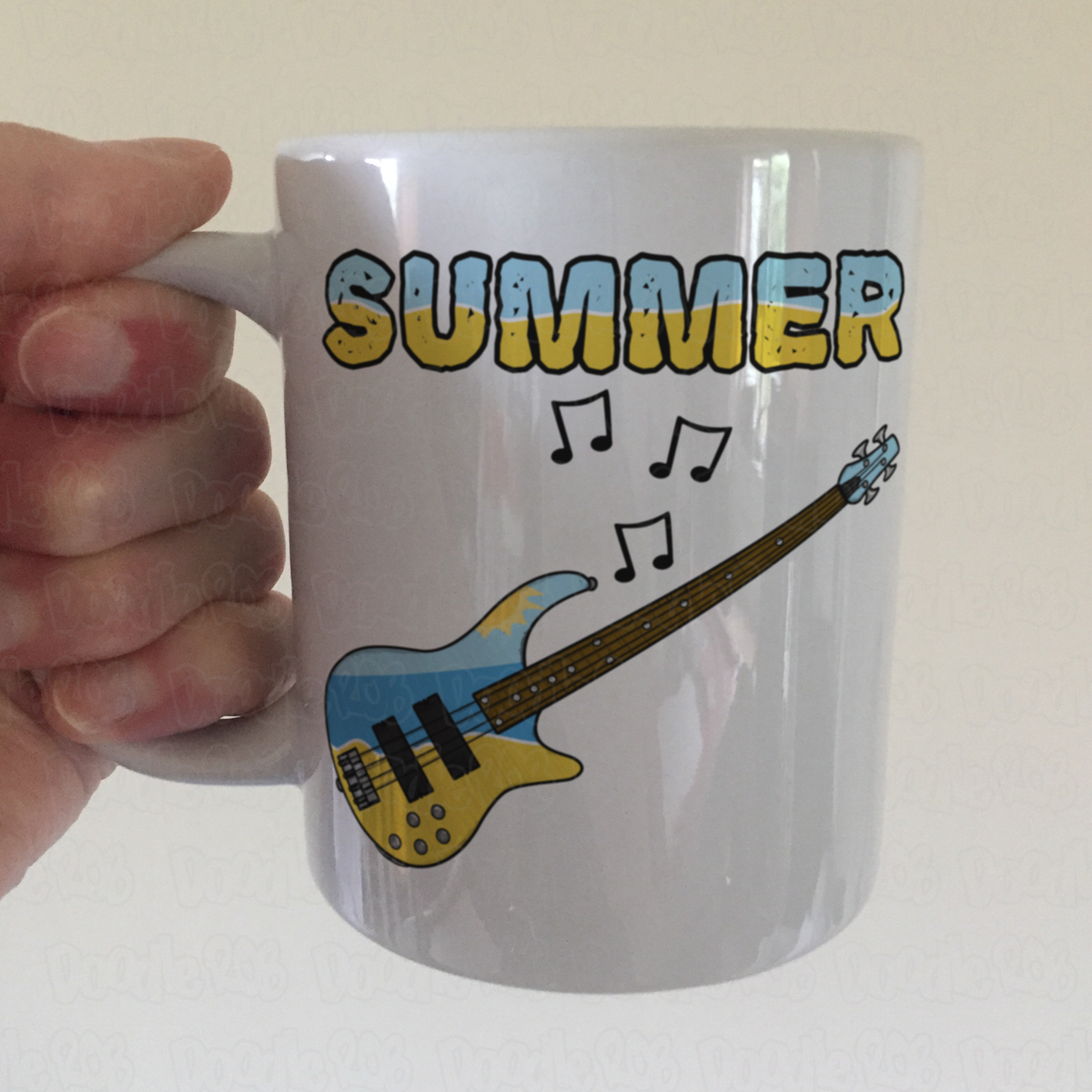 Bass Guitar Summer Mug - Bassist Gift - Summer Musician Mug