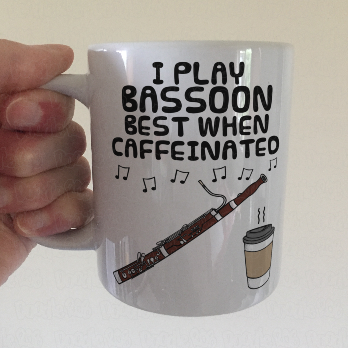 Bassoon Coffee Mug - I Play Bassoon Best When Caffeinated - Bassoonist Woodwind Musician Gift
