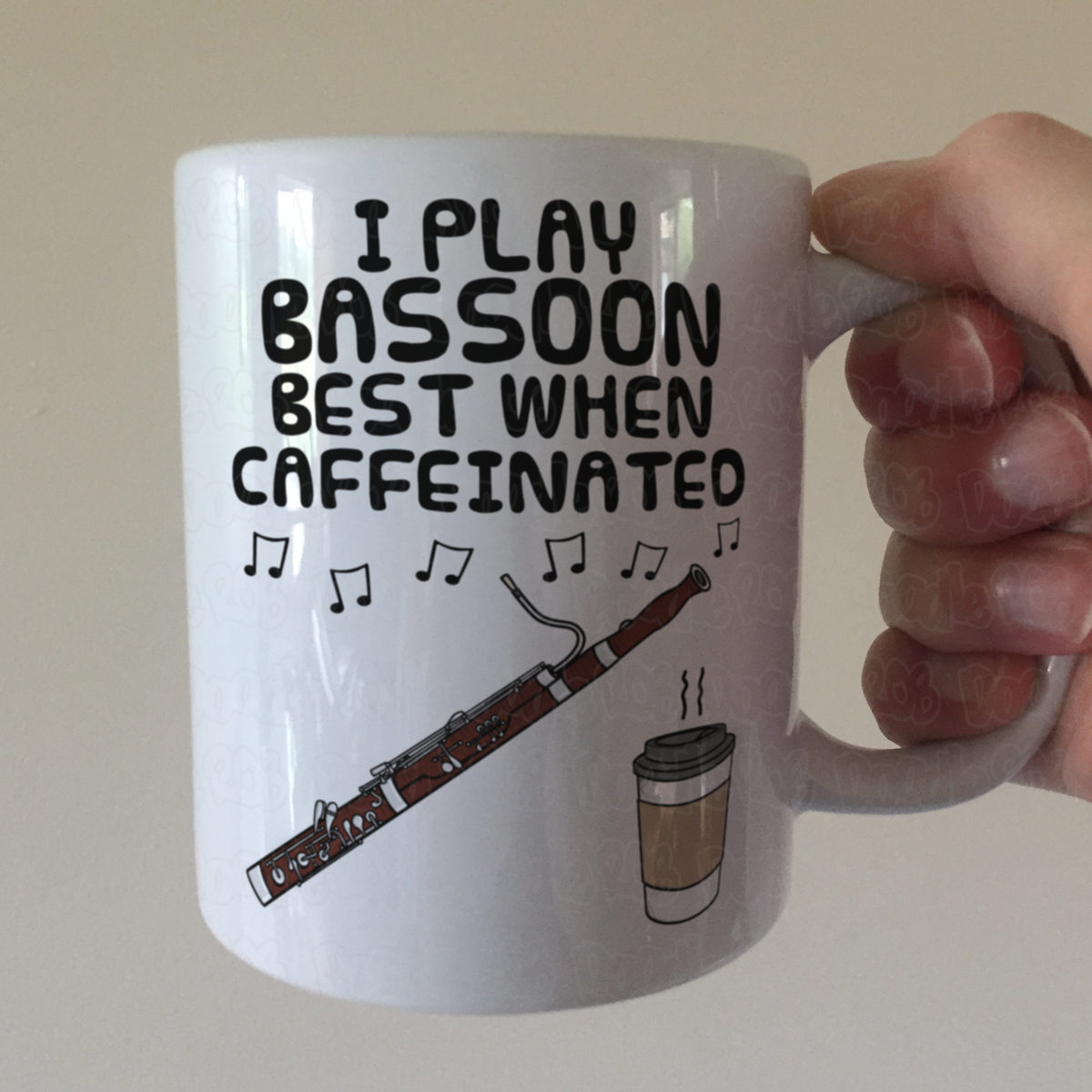 Bassoon Coffee Mug - I Play Bassoon Best When Caffeinated - Bassoonist Woodwind Musician Gift