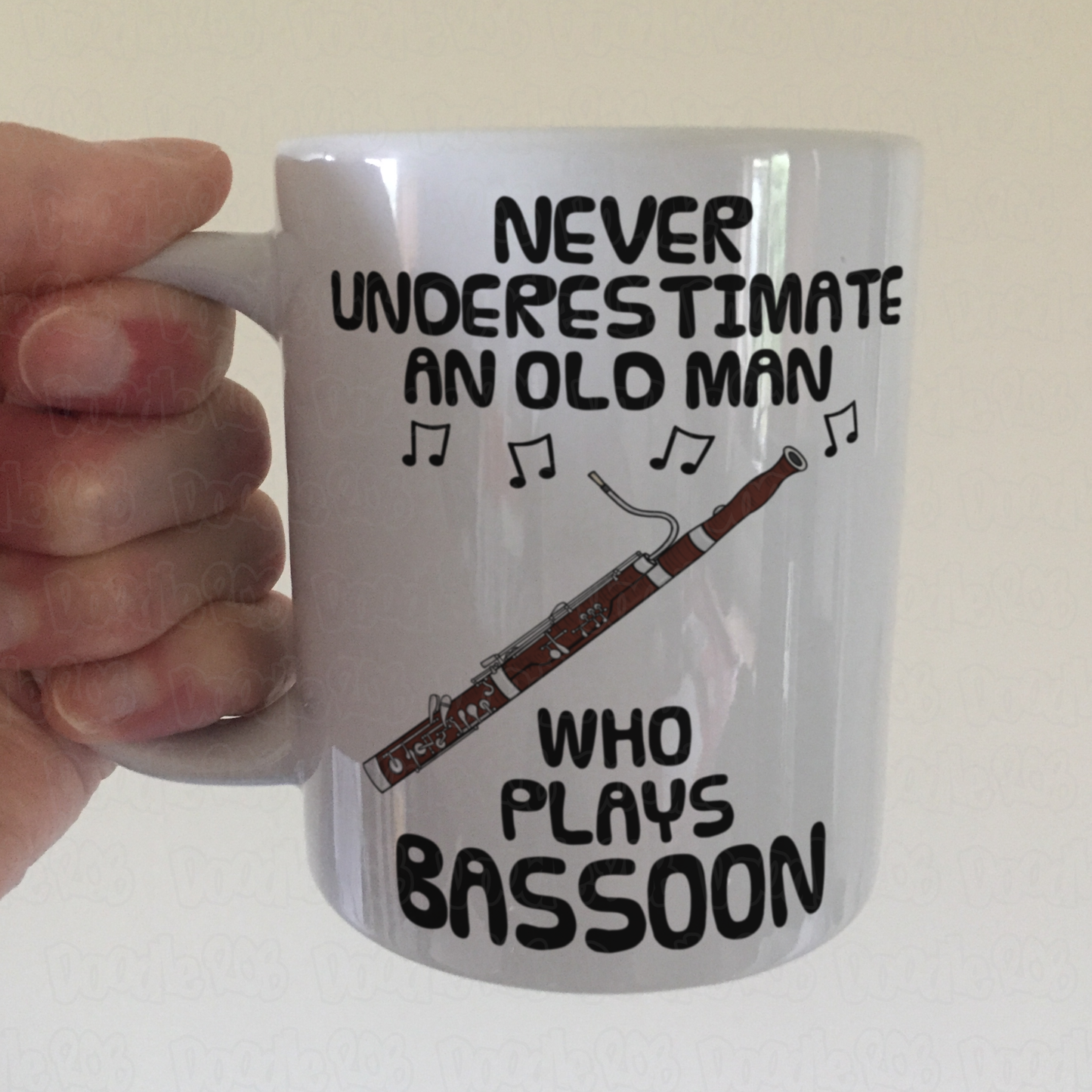 Funny Bassoon Mug - Never Underestimate An Old Man Who Plays Bassoon - Bassoonist Woodwind Musician Gift For Him