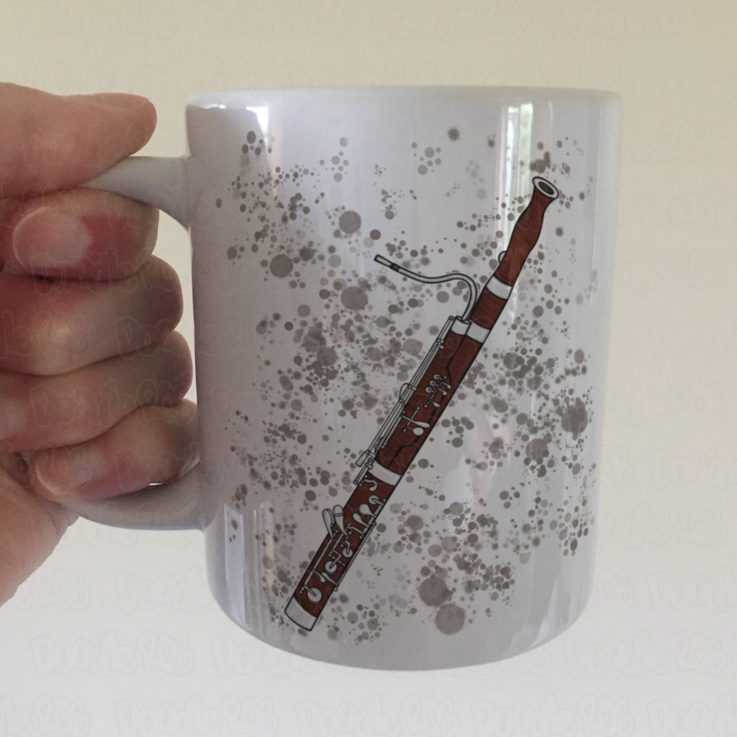 Bassoon Paint Splatter Mug - Gift For Bassoonist - Bassoon Teacher Mug