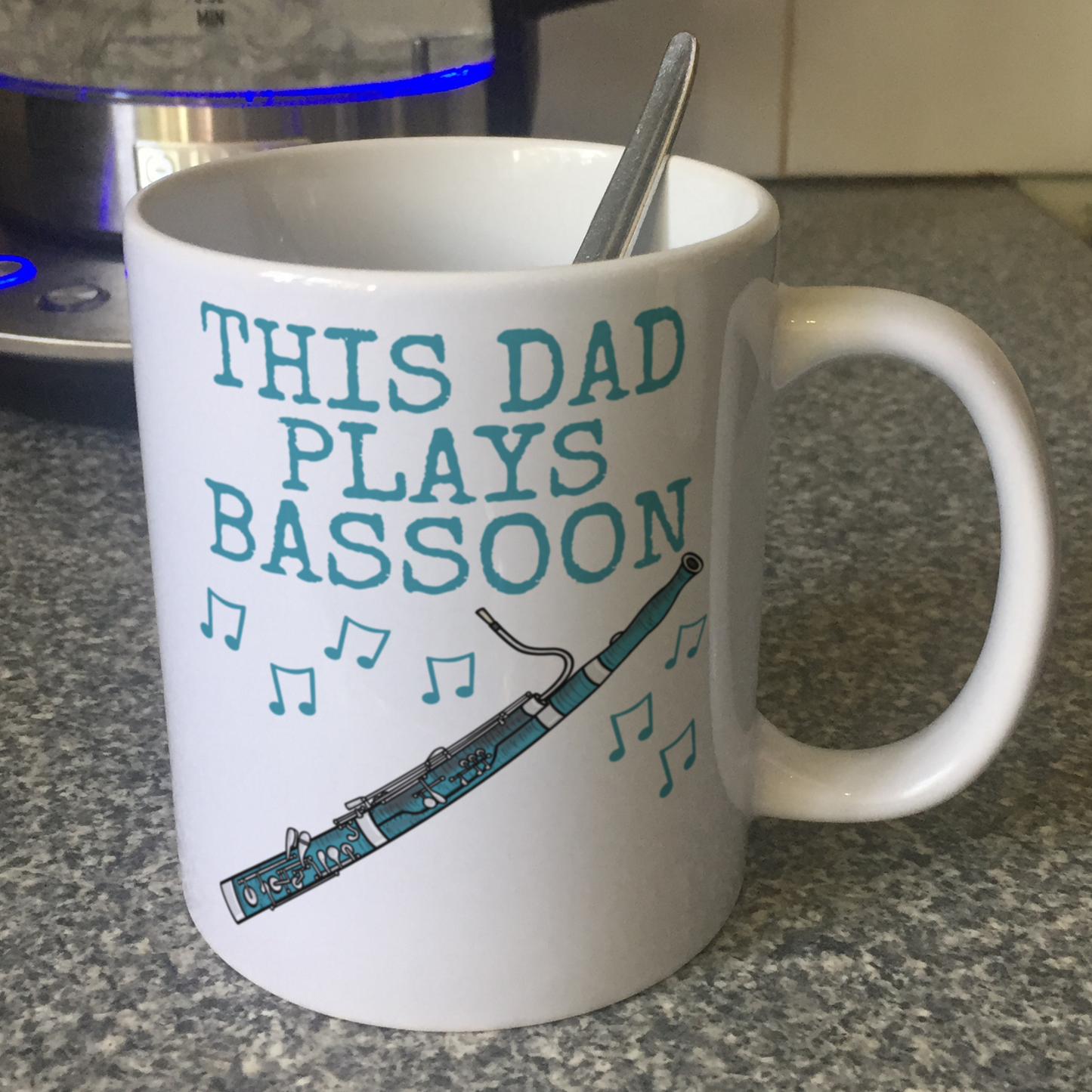 Bassoon Father's Day Mug - This Dad Plays Bassoon - Bassoonist Woodwind Musician Gift