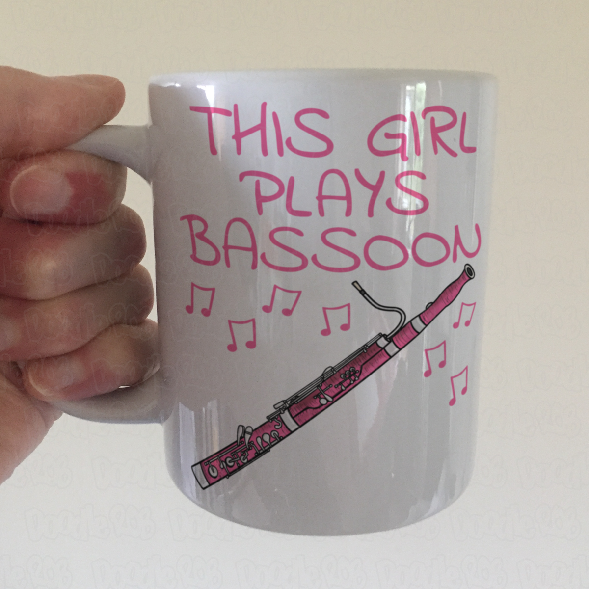 Pink Bassoon Mug - This Girl Plays Bassoon - Female Bassoonist Gift - Woodwind Musician Gift