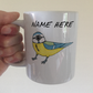 Blue Tit Bird Personalised Mug - Custom Wildlife Mug - Gift For Bird Watcher - Nature Lover Mug