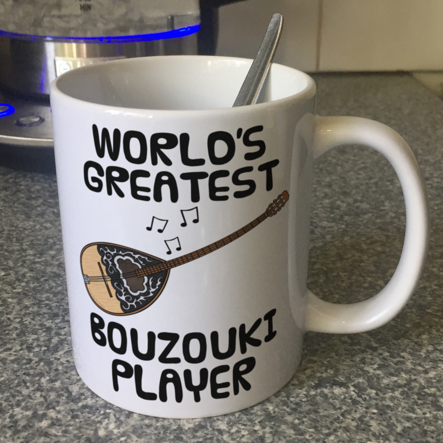 Funny Bouzouki Mug - World's Greatest Bouzouki Player - Greek Musician Gift