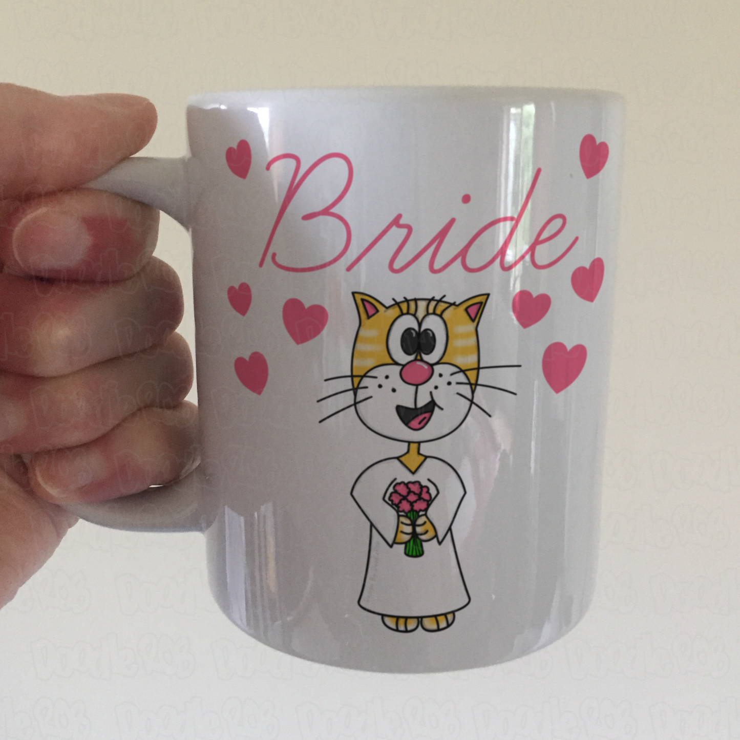 Cat Bride Mug - Bridal Gift For Cat Lover - Cute Hen Party Gift