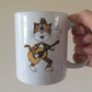 Cat Playing Acoustic Guitar Mug - Funny Acoustic Guitarist Mug - Music Gift For Cat Lover
