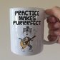 Cat Acoustic Guitar Mug - Practice Makes Purrrfect - Funny Gift For Guitarist - Music Teacher Gift