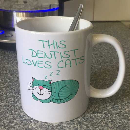 Dentist Cat Mug - This Dentist Loves Cats - Gift For Dentist