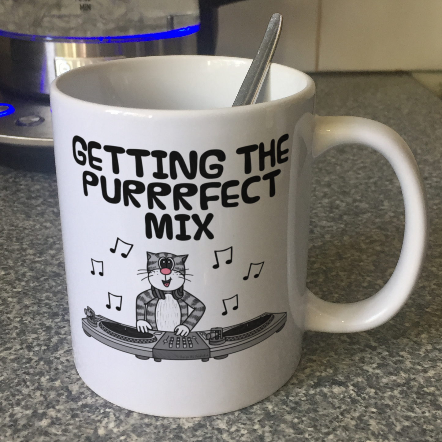Cat DJ Mug - Getting The Purrrfect Mix - Gift For Music Producer - Funny Musician Mug