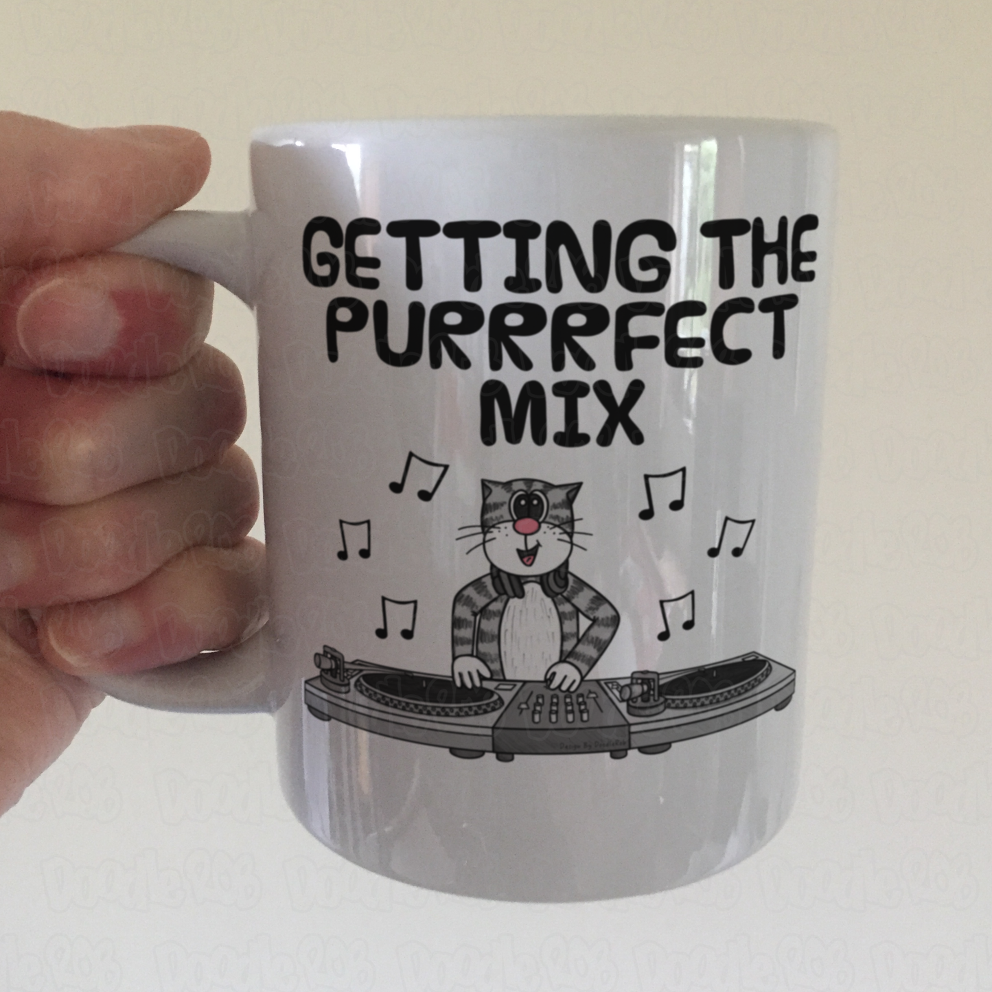 Cat DJ Mug - Getting The Purrrfect Mix - Gift For Music Producer - Funny Musician Mug