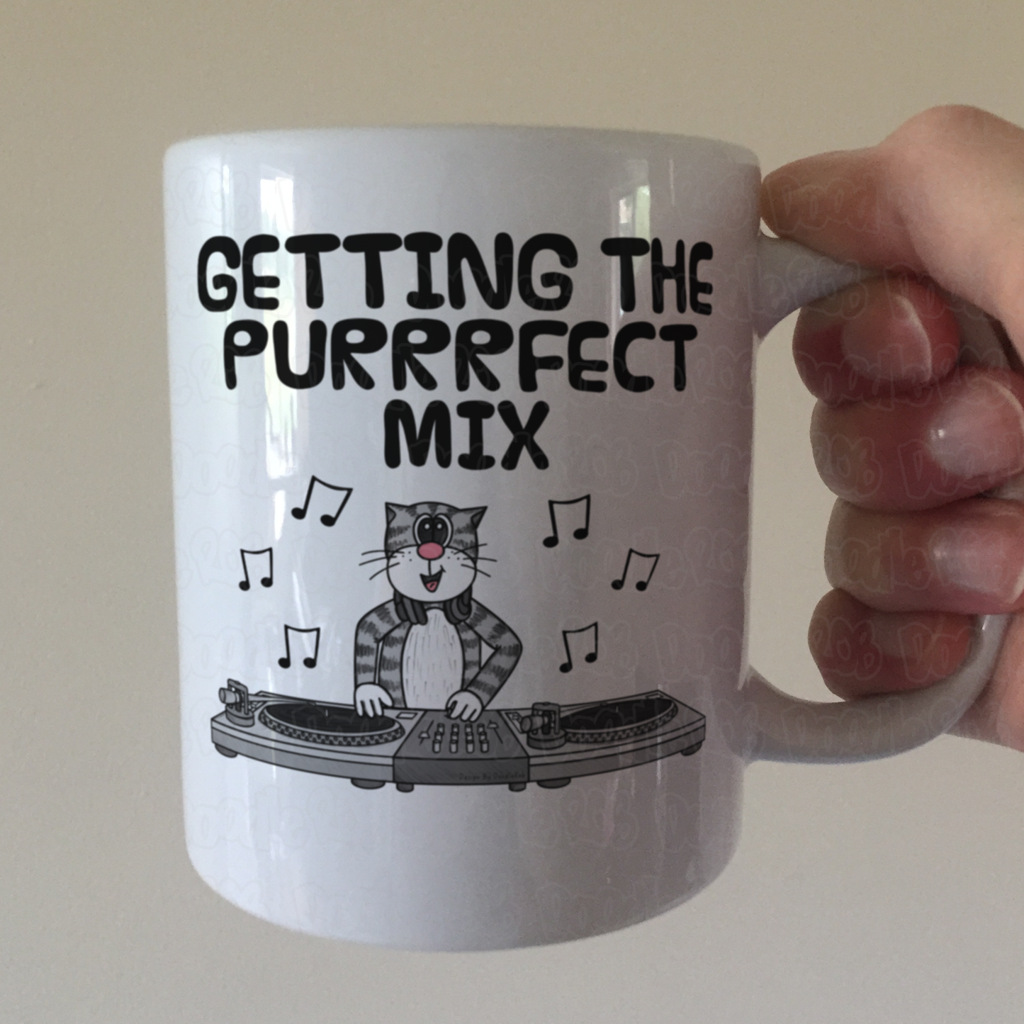 Cat DJ Mug - Getting The Purrrfect Mix - Gift For Music Producer - Funny Musician Mug