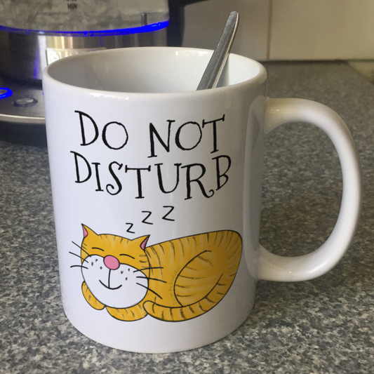 Sleeping Cat Mug - Do Not Disturb Mug - Cat Gift For Mum - Funny Retirement Mug