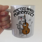 Cat Double Bass Mug - Practice Makes Purrrfect - Funny Gift For Bassist - Jazz Musician Gift