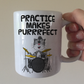Cat Playing Drums Mug - Practice Makes Purrrfect - Funny Gift For Drummer - Music Teacher Gift