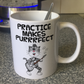 Cat Electric Guitar Mug - Practice Makes Purrrfect - Funny Gift For Guitarist - Music Teacher Gift