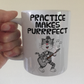 Cat Electric Guitar Mug - Practice Makes Purrrfect - Funny Gift For Guitarist - Music Teacher Gift