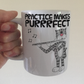 Cat Flute Mug - Practice Makes Purrrfect - Gift For Flautist - Woodwind Musician Orchestra Gift