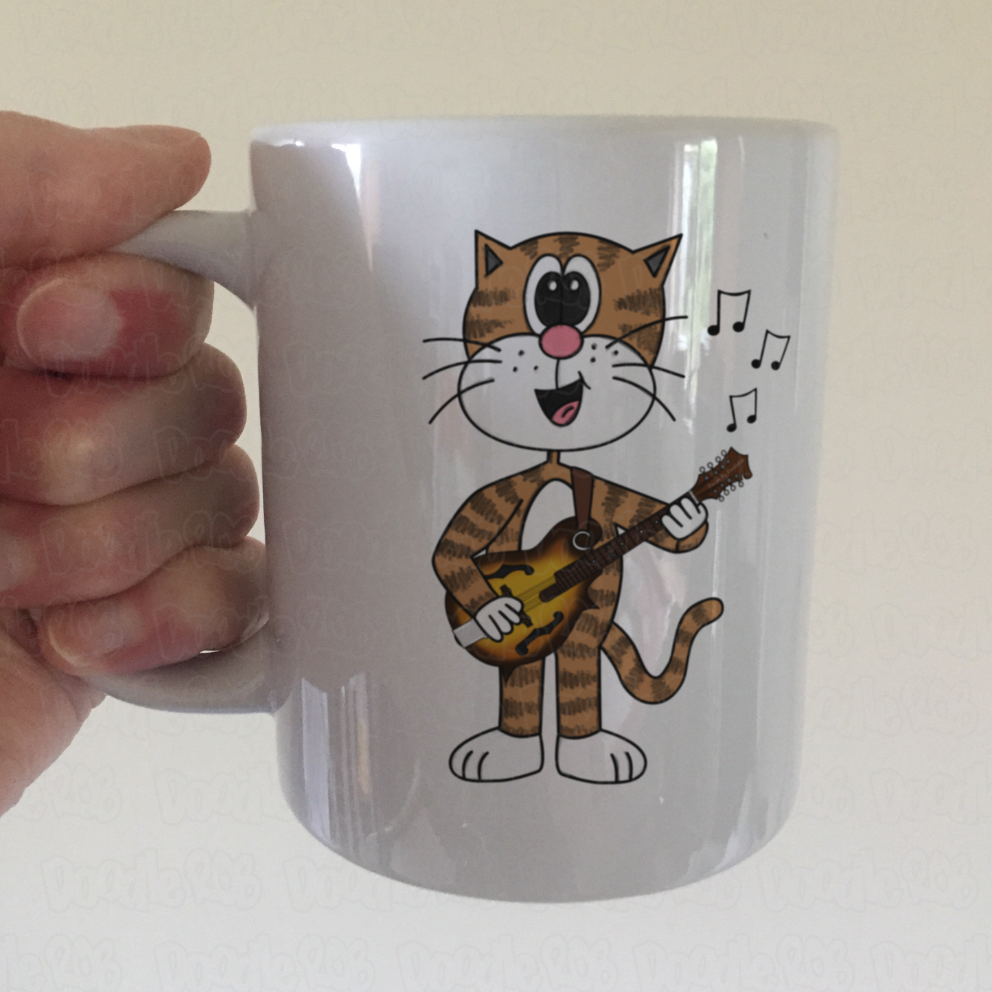Cat Playing Mandolin Mug - Funny Mandolinist Mug - Music Gift For Cat Lover - Music Teacher Cat Mug