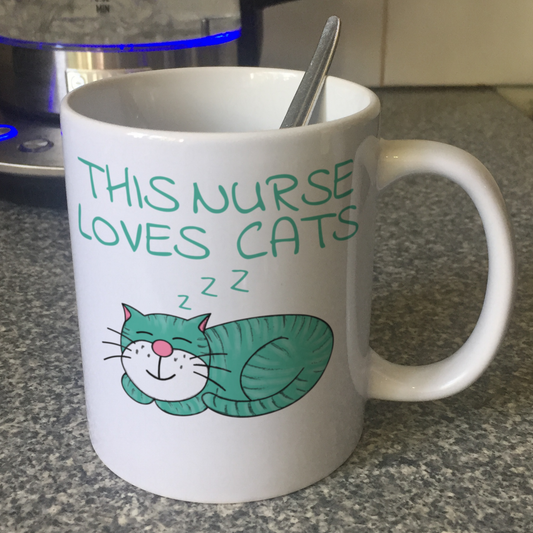 Nurse Cat Mug - This Nurse Loves Cats - Gift For Nurse