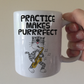 Cat Saxophone Mug - Practice Makes Purrrfect - Gift For Saxophonist - Jazz Musician Gift