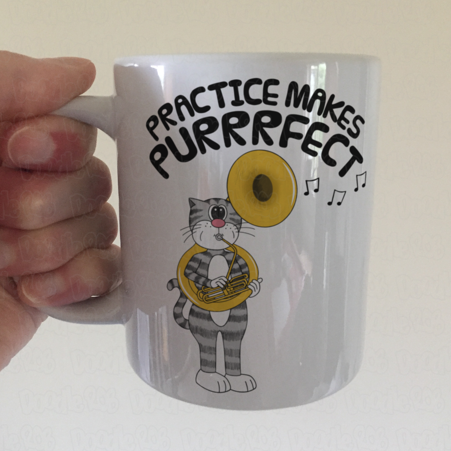 Cat Sousaphone Mug - Practice Makes Purrrfect - Gift For Sousaphonist - Brass Musician Gift