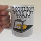 Funny Fitness Mug - Cat On A Treadmill - I Couldn't Work Out Today - Gift For Gym Goer - Personal Trainer Gift