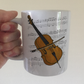 Cello Music Notation Mug (Colour) - Cellist Mug - String Teacher Gift